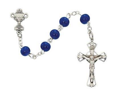 FC 6mm Blue Glass Rosary