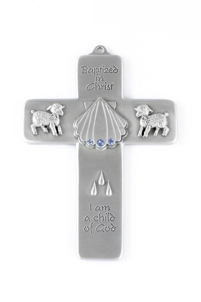 5&quot; Baptismal Wall Cross Blue
