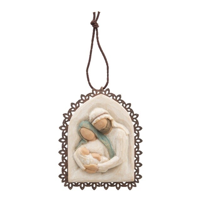 Holy Family Metal Edged Ornament WT