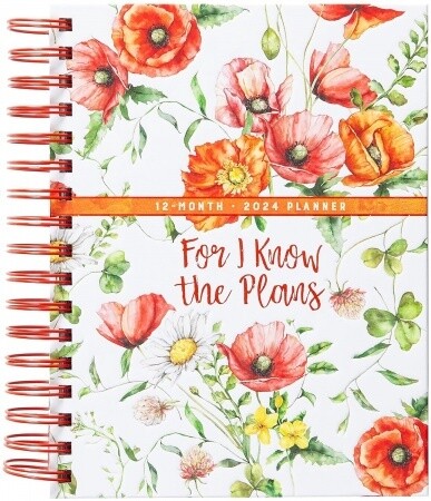 2024 Planner: For I Know The Plans (Floral, Spiral Bound)