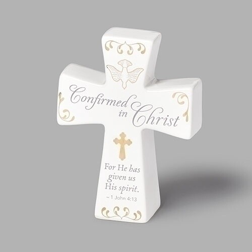 4.5&quot;H CONFIRMATION CROSS CERAMIC