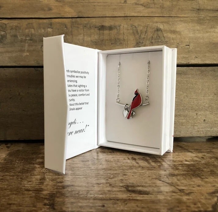 Cardinal with Puffy Hearts