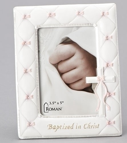 7&quot; H Baptism Girl Frame 3.5x5