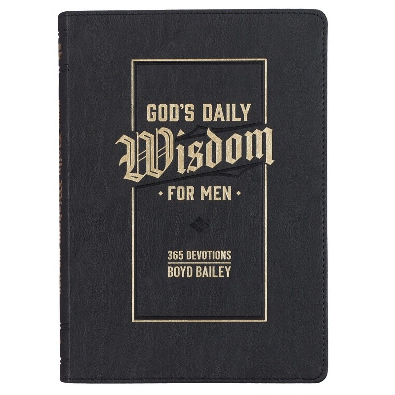 God&#39;s Daily Wisdom For Men Brown Faux Leather Devotional