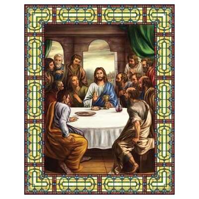 Last Supper Stained Glass Static Decal