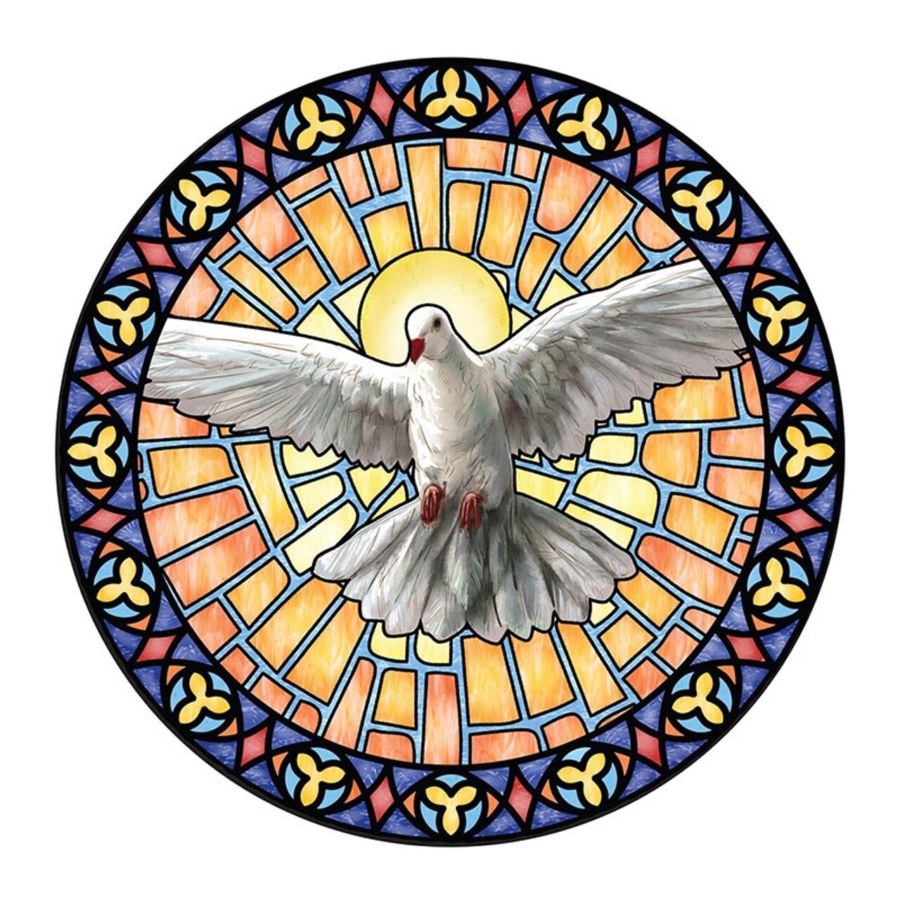 Holy Spirit Stained Glass Static Decal