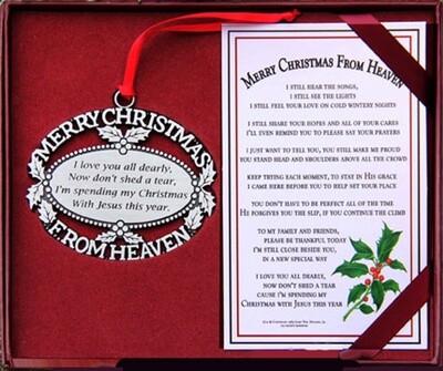 Merry Christmas From Heaven Pewter Ornament