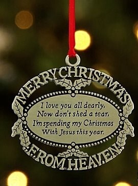 Merry Christmas From Heaven Gold Finish Ornament