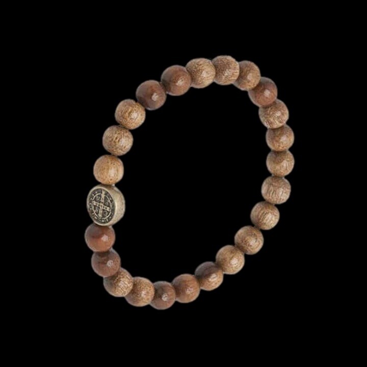 St. Benedict Man of Faith Bracelet 8MM Wood