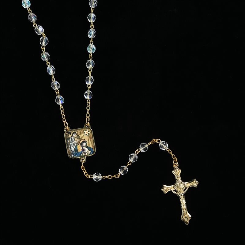 Nativity Rosary Crystal Gold