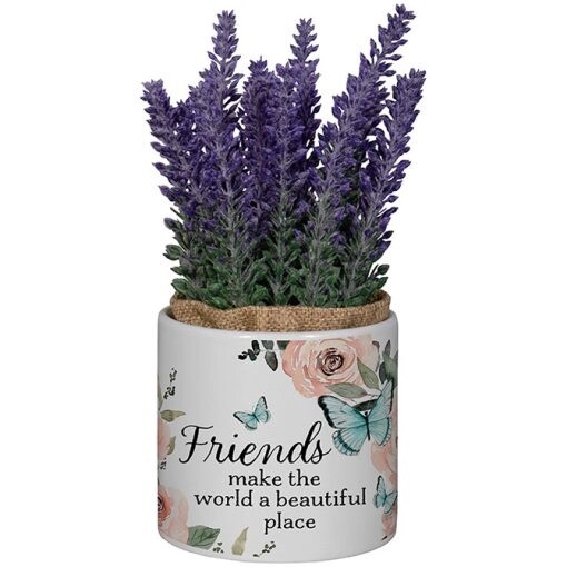 Friends Planter With Artificial Flowers