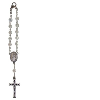 APRIL BIRTHSTONE CAR CHARM ROSARY