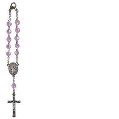 JUNE BIRTHSTONE CAR CHARM ROSARY