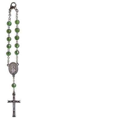 MAY BIRTHSTONE CAR CHARM ROSARY