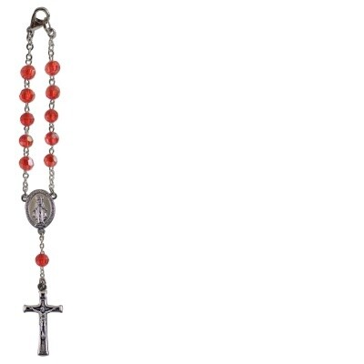 JULY BIRTHSTONE CAR CHARM ROSARY