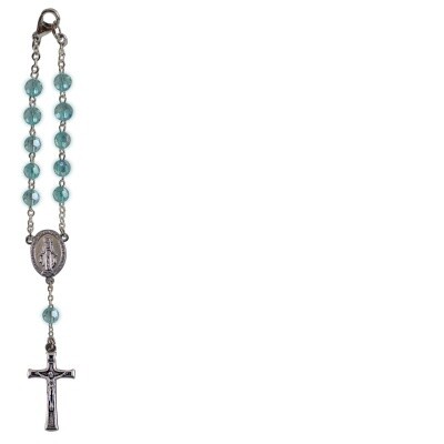 DECEMBER BIRTHSTONE CAR CHARM ROSARY