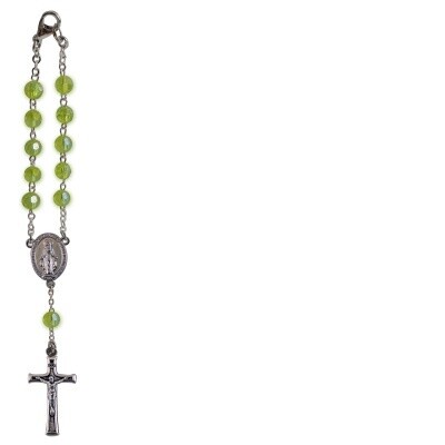 AUGUST BIRTHSTONE CAR CHARM ROSARY