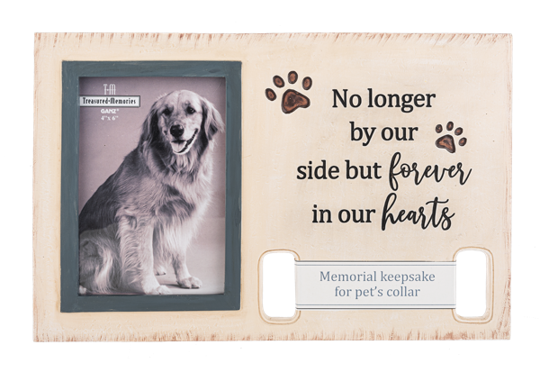 Memorial Pet Collar Frame - No longer by our side but forever in our hearts