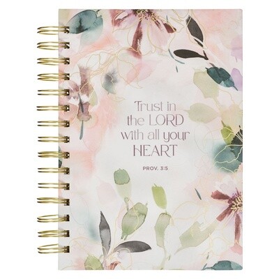 Trust in the Lord Purple Bloom Wirebound Journal - Proverbs 3:5
