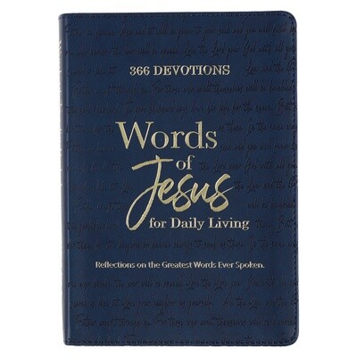 Words of Jesus for Daily Living Blue Faux Leather Devotional