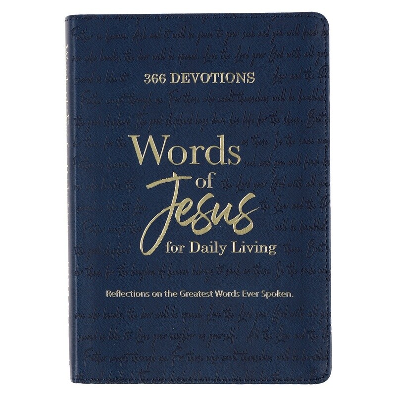 Words of Jesus for Daily Living Blue Faux Leather Devotional