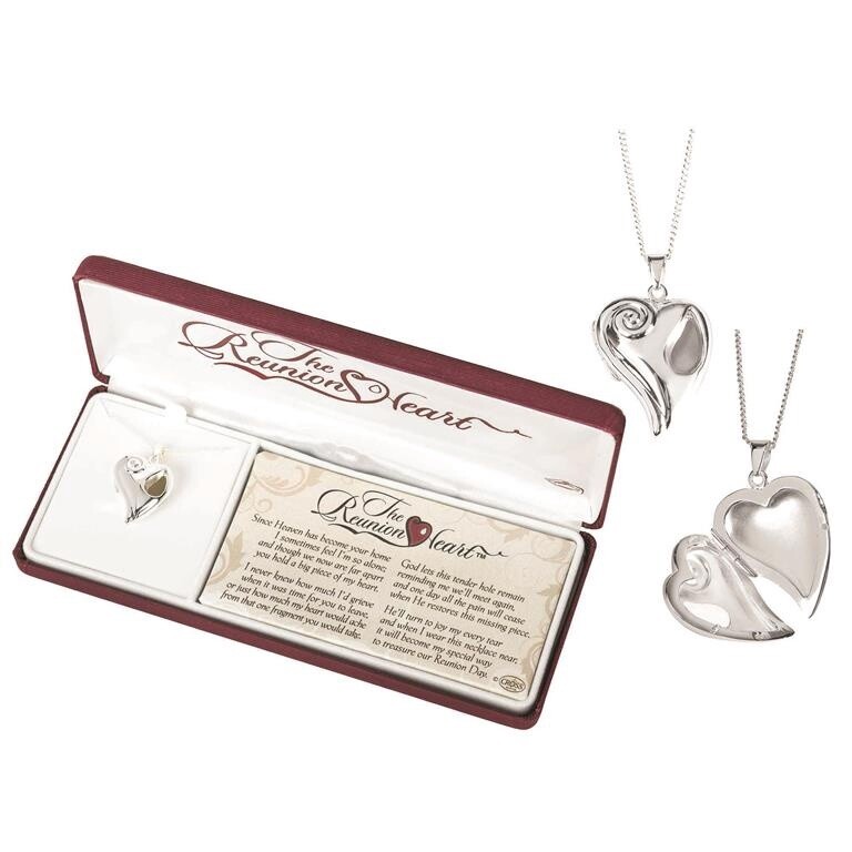 Reunion Heart Locket Sil Plt 20&quot;