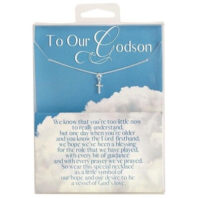 Necklace to our Godson Box Cross PS