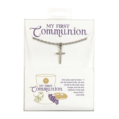 Necklace First Communion Boy Cross Stainless