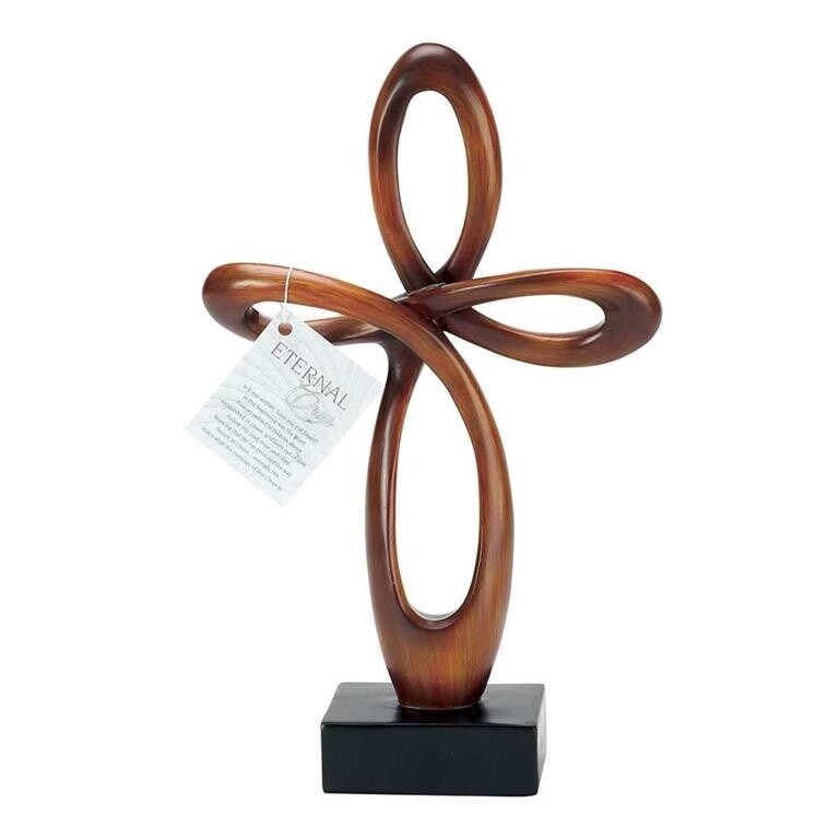 Brown Finish Tabletop Cross 12&quot;