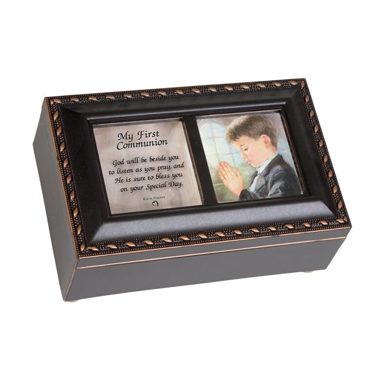 First Communion Boy Black Script PM