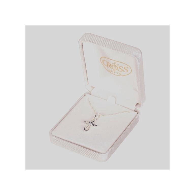 Infinity Cross Silver Plated 3/4&quot; - 16&quot; Chain