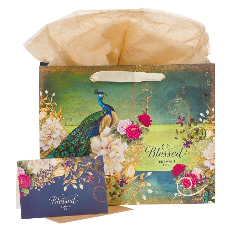 Gift Bag Blessed Blue PeacockLG