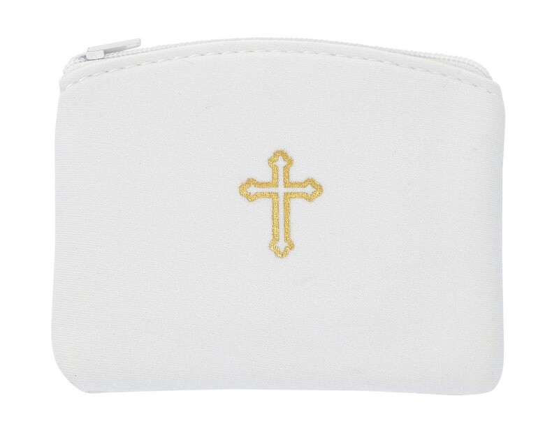 White Neoprene Rosary Pouch MCV