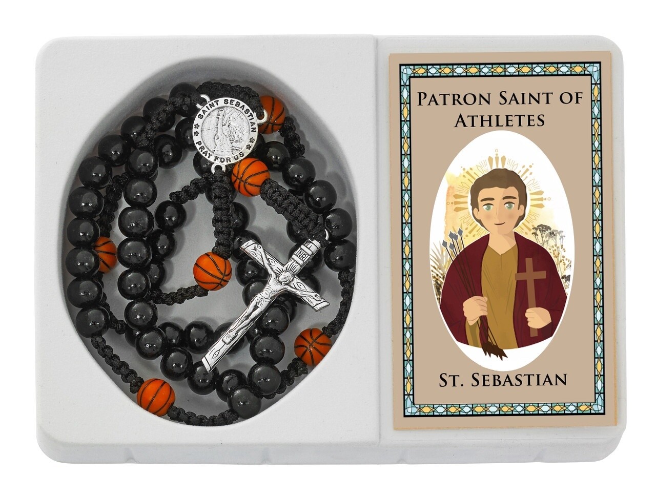 Corded Basketball St. Sebastian Rosary