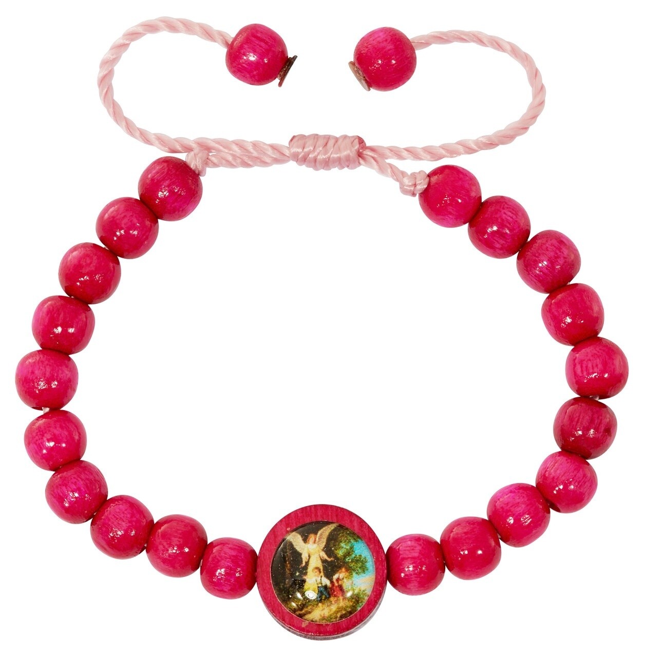 Pink Guardian Angel Corded Bracelet