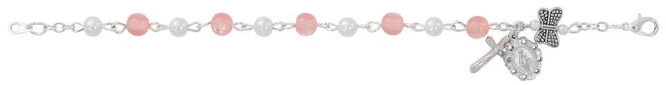 6 1/2&quot; Pink Butterfly Bracelet