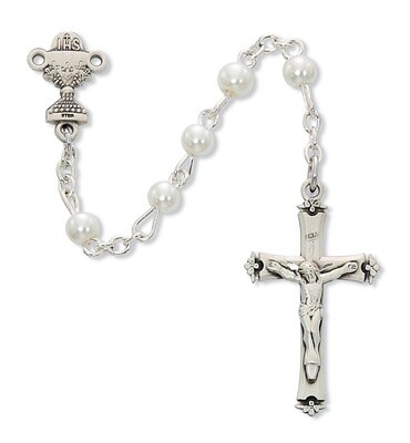 5MM White Pearl First Communion Rosary