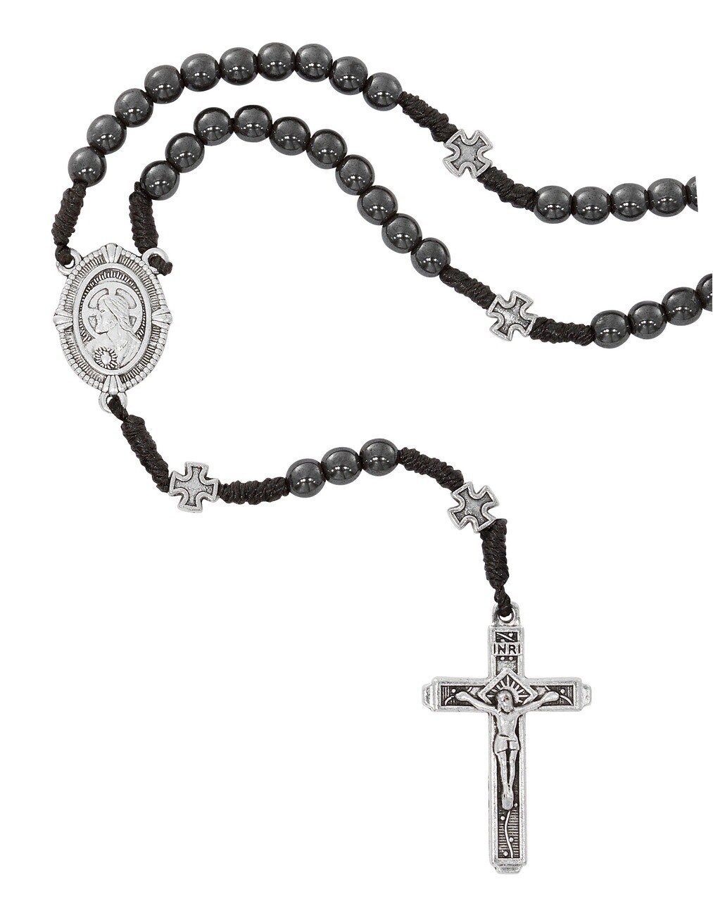 6MM Hematite Sacred Heart Rosary