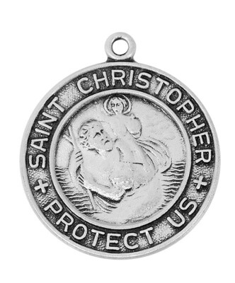 SS St Christopher 18&quot; Chain