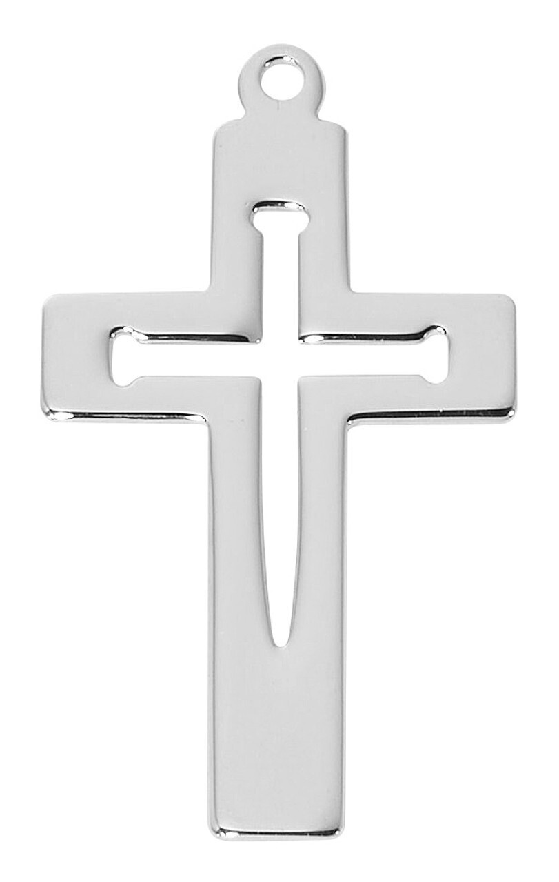 24&quot; Chain Cut Out Nail SS Cross