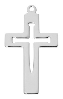 24&quot; Chain Cut Out Nail SS Cross