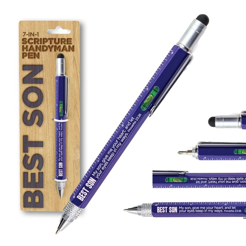 7 in 1 Multitool Pen with Scripture - Best Son: Job 12:12
