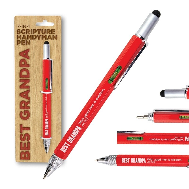 7 in 1 Multitool Pen with Scripture - Best Grandpa Job 12:12