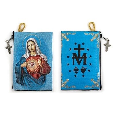 4x6 OLO Immaculate Heart/Miraculous Medal Rosary Pouch