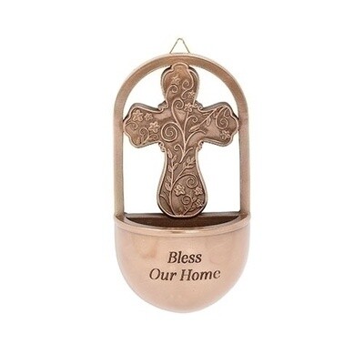 6&quot;H Cross Holy Water Font Bless Our Home