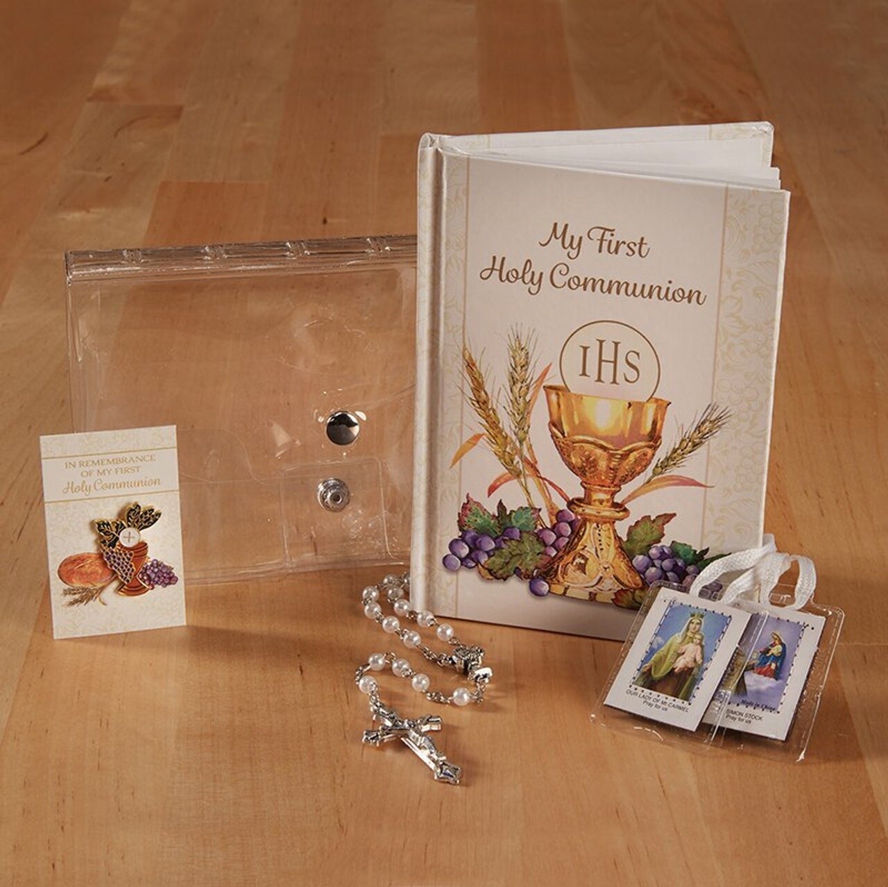 Bread of Life First Communion Wallet Set White