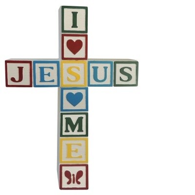 Jesus Loves Me Cross Primary Colors