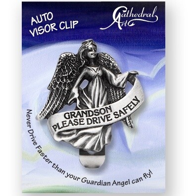 Grandson Drive Safely Visor Clip