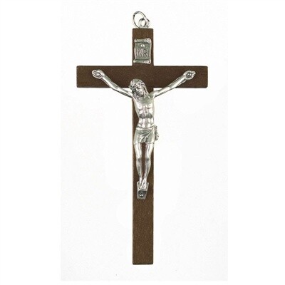 Small 5" Brown Wood Wall Crucifix