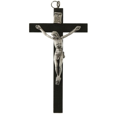 Small 5" Black Wood Wall Crucifix